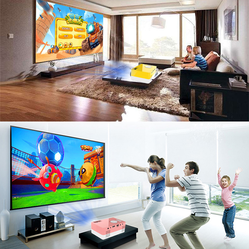 Mini Projector J15, 320*240 Pixels Supports 1080P HDMI USB  Mini Beamer Home Media Player Kids Gift