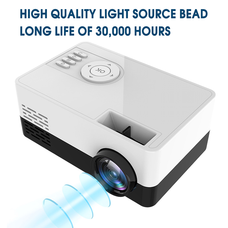 Mini Projector J15, 320*240 Pixels Supports 1080P HDMI USB  Mini Beamer Home Media Player Kids Gift
