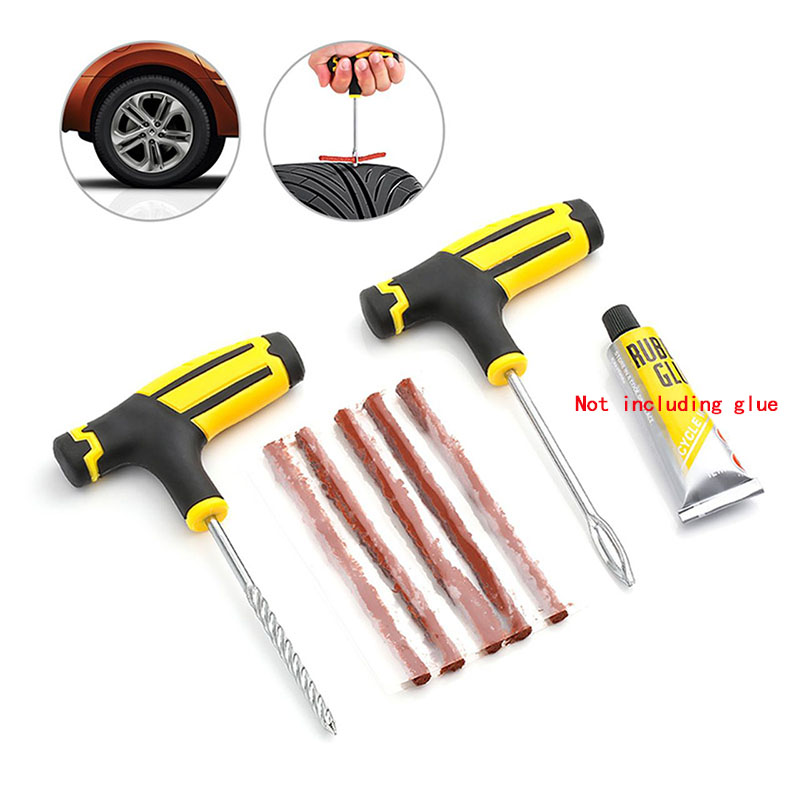 Tire Repair Kit Studding Tool Set Auto Bike Tubeless Tire Tyre Puncture Plug Garage Car Accessories