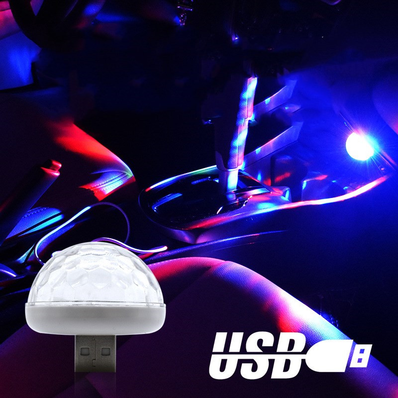 USB Mini Disco Light,Party Lights Ball Sound Activated, Halloween DJ Disco Ball Stage Lights-Multi Colors LED Car Atmosphere Light,Magic Strobe Light for Xmas Parties,Pool,Club,