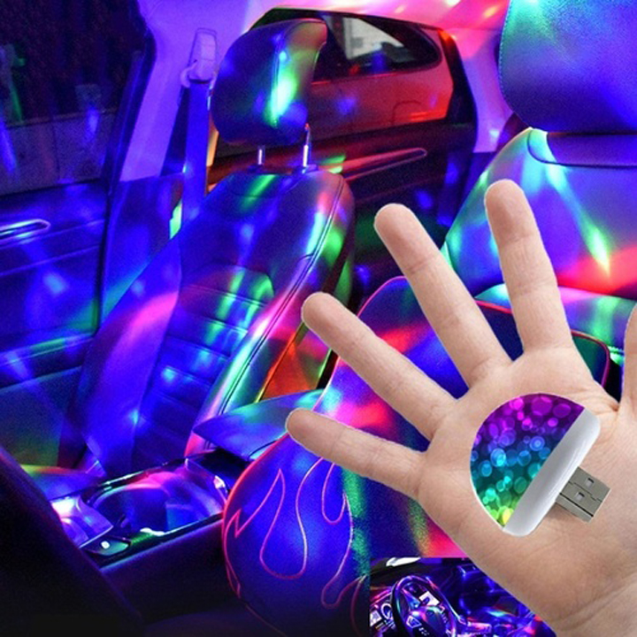 USB Mini Disco Light,Party Lights Ball Sound Activated, Halloween DJ Disco Ball Stage Lights-Multi Colors LED Car Atmosphere Light,Magic Strobe Light for Xmas Parties,Pool,Club,
