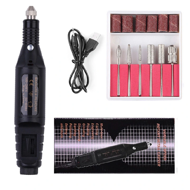 1 Set Professional Electric Nail Drill Machine Manicure Machine Pedicure Drill Set Ceramic Nail File Nail Drill Equipment Tools ,Nail Art Nail Tools 6 Bits Drill Personal Care