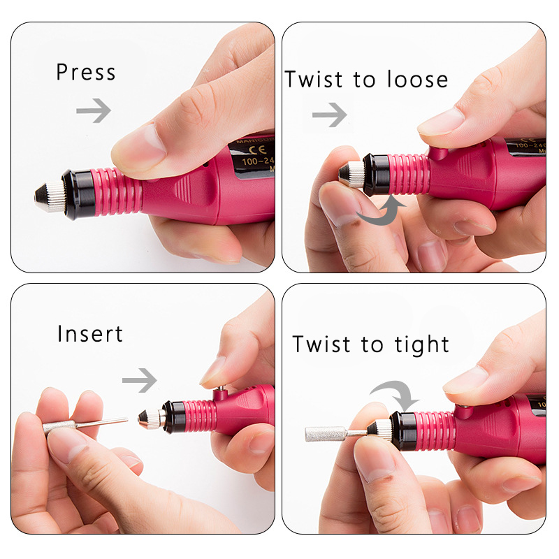 1 Set Professional Electric Nail Drill Machine Manicure Machine Pedicure Drill Set Ceramic Nail File Nail Drill Equipment Tools ,Nail Art Nail Tools 6 Bits Drill Personal Care
