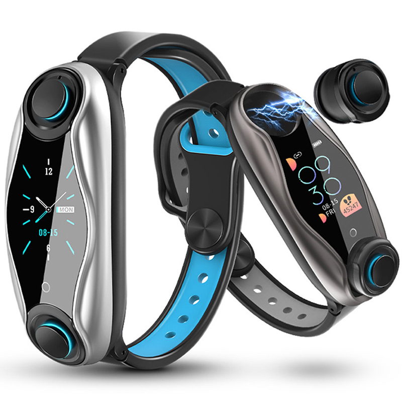 Fitness Bracelet Wireless Bluetooth Earphone 2 In 1 Smartwatch IP67 Waterproof Blood Pressure Watch