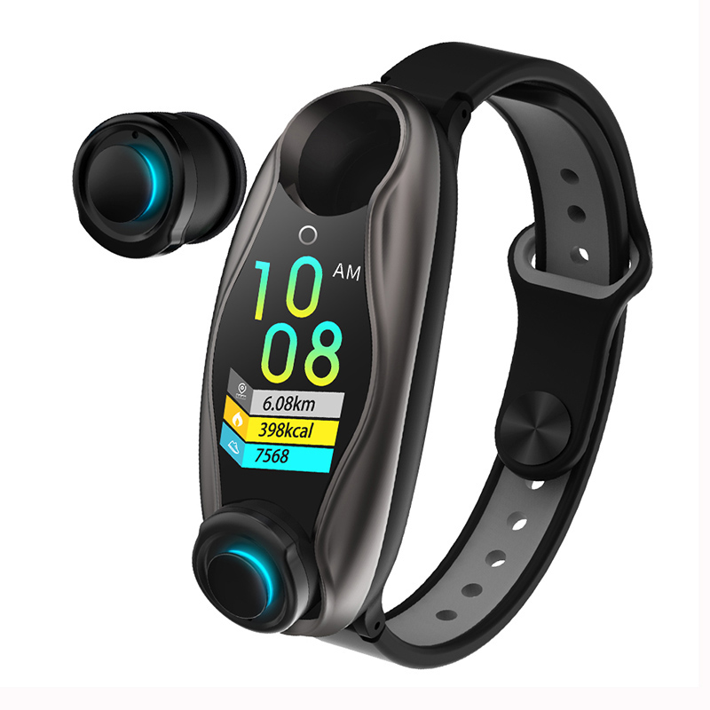 Fitness Bracelet Wireless Bluetooth Earphone 2 In 1 Smartwatch IP67 Waterproof Blood Pressure Watch