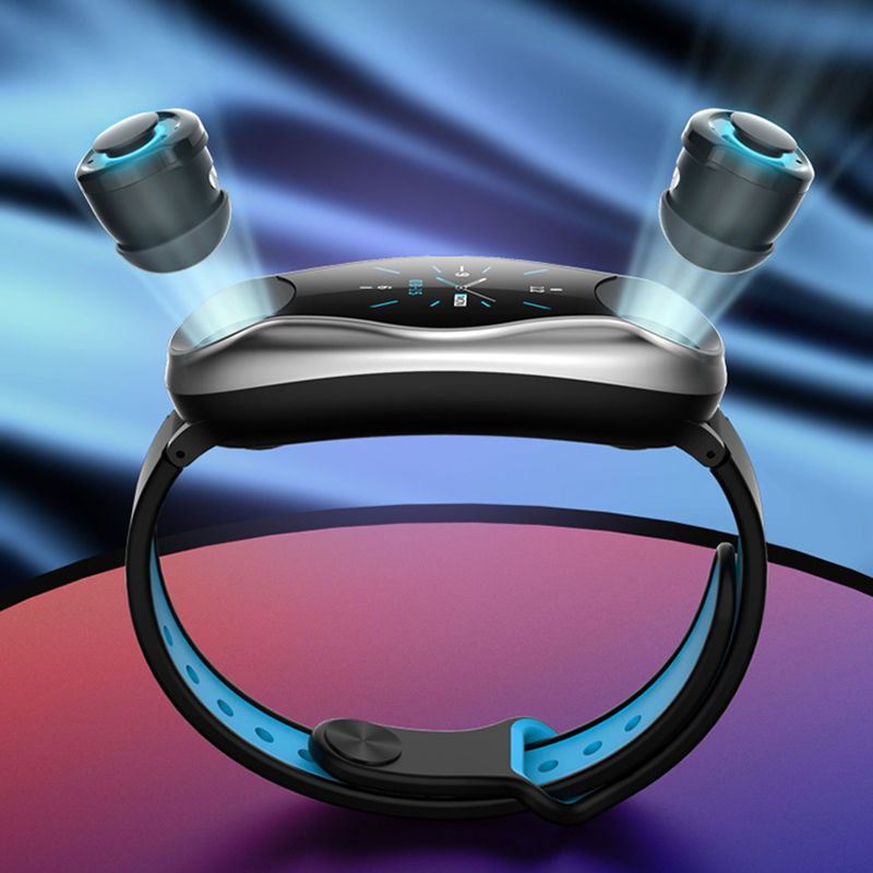 Fitness Bracelet Wireless Bluetooth Earphone 2 In 1 Smartwatch IP67 Waterproof Blood Pressure Watch