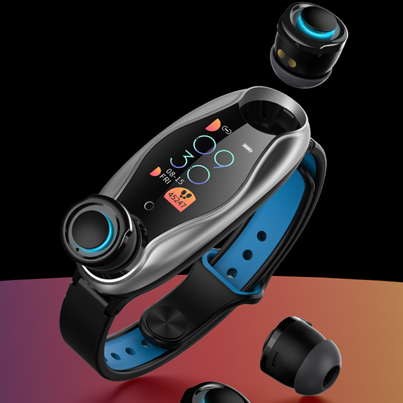 Fitness Bracelet Wireless Bluetooth Earphone 2 In 1 Smartwatch IP67 Waterproof Blood Pressure Watch