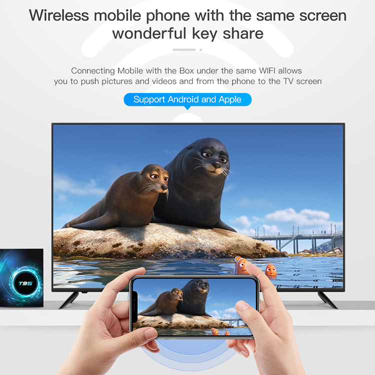 Smart TV Box T95 Max Android 10 6K HD 4GB+32GB 2.4G and 5G Large Support Multiple Media Player Video