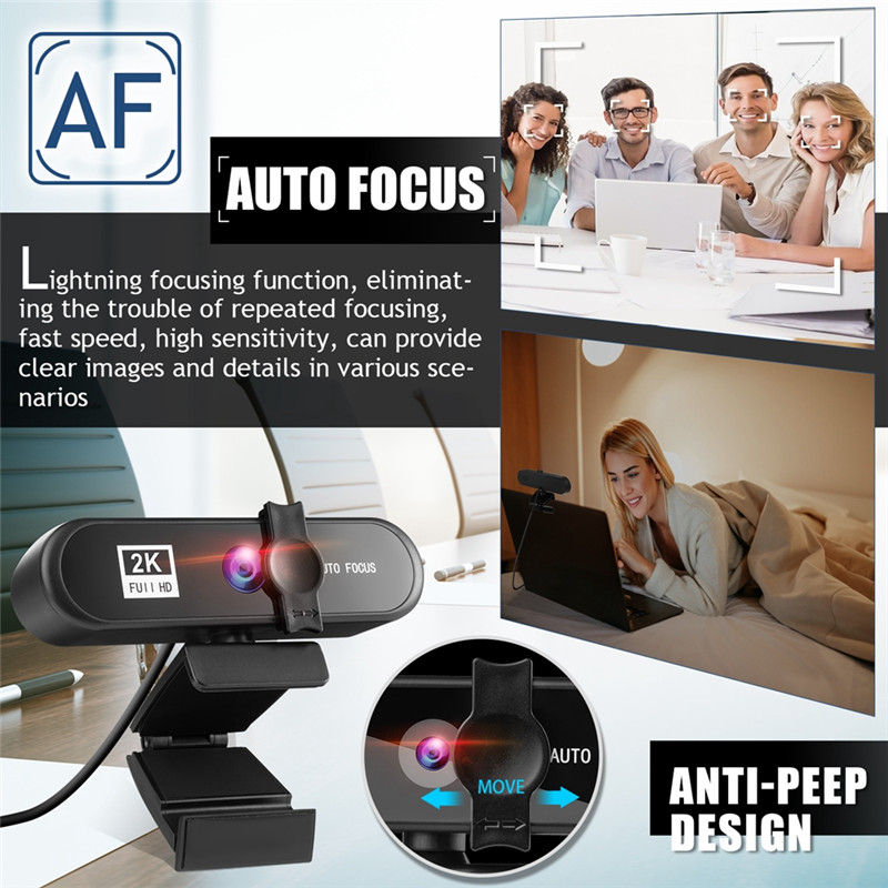 1K 2K 4K Conference PC Webcam Autofocus USB Web Camera Laptop Desktop With Mic 1080P HD Web Cam