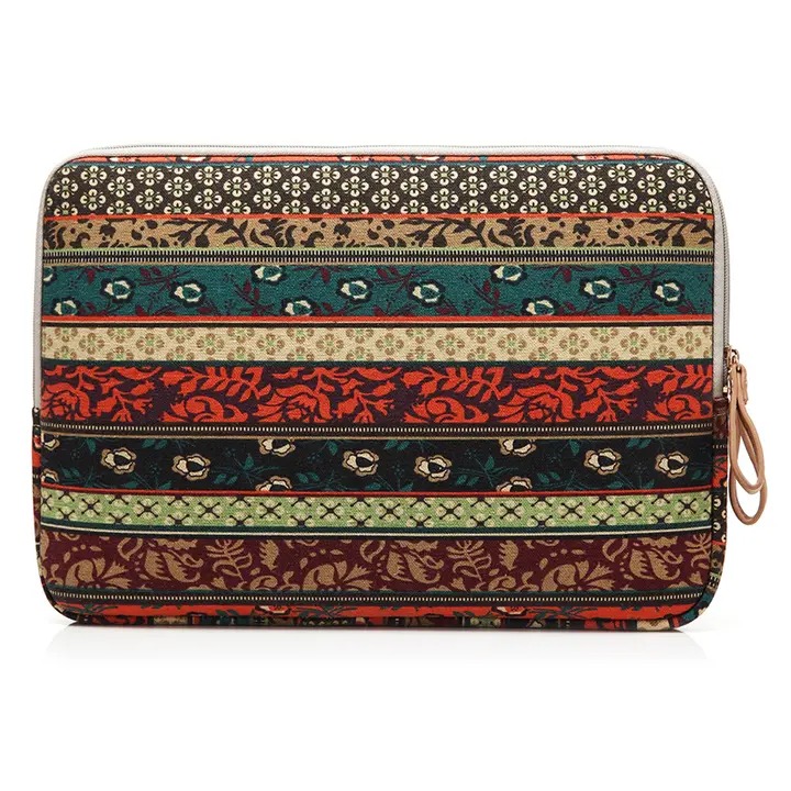 Canvas Fabric Sleeve for 11-15 Inch Laptops. Elephant,Bohemia and leopard print Patterns