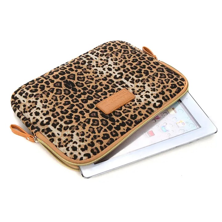 Canvas Fabric Sleeve for 11-15 Inch Laptops. Elephant,Bohemia and leopard print Patterns