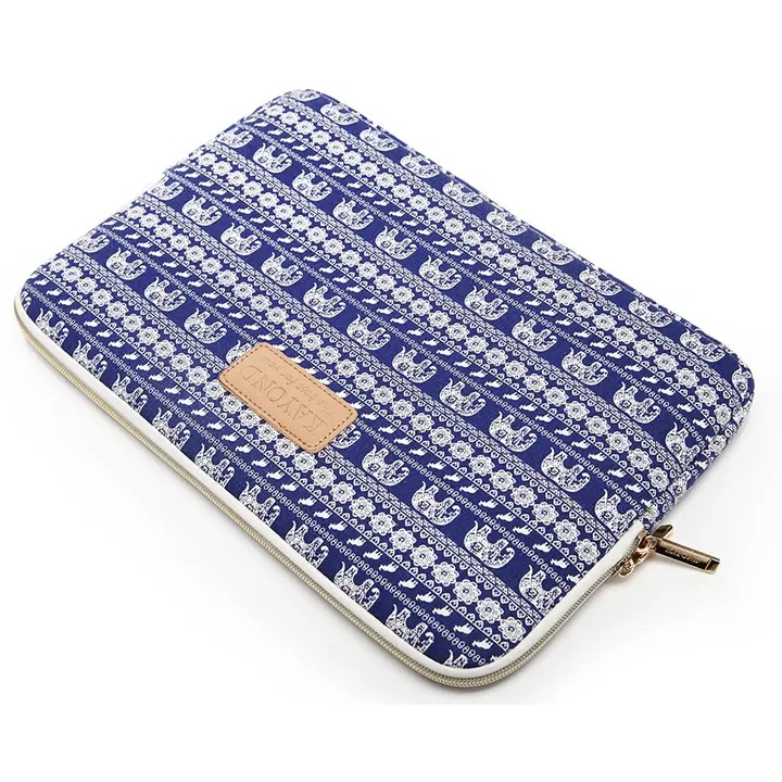 Canvas Fabric Sleeve for 11-15 Inch Laptops. Elephant,Bohemia and leopard print Patterns