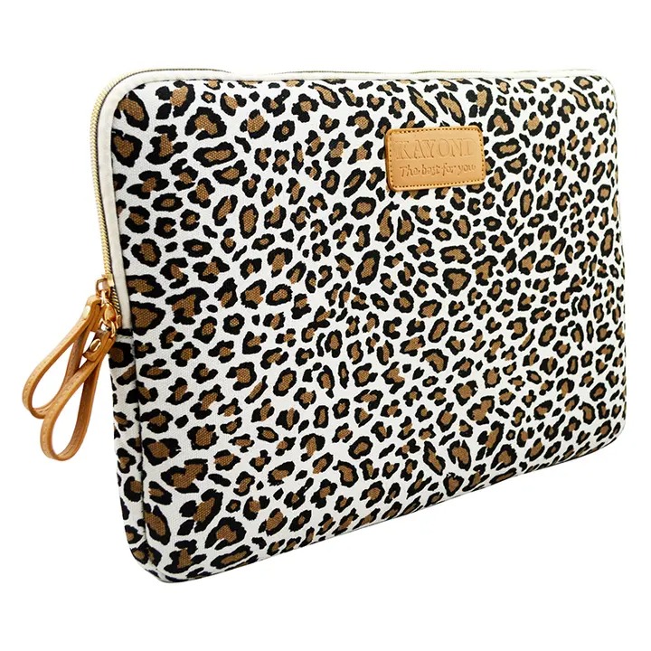 Canvas Fabric Sleeve for 11-15 Inch Laptops. Elephant,Bohemia and leopard print Patterns