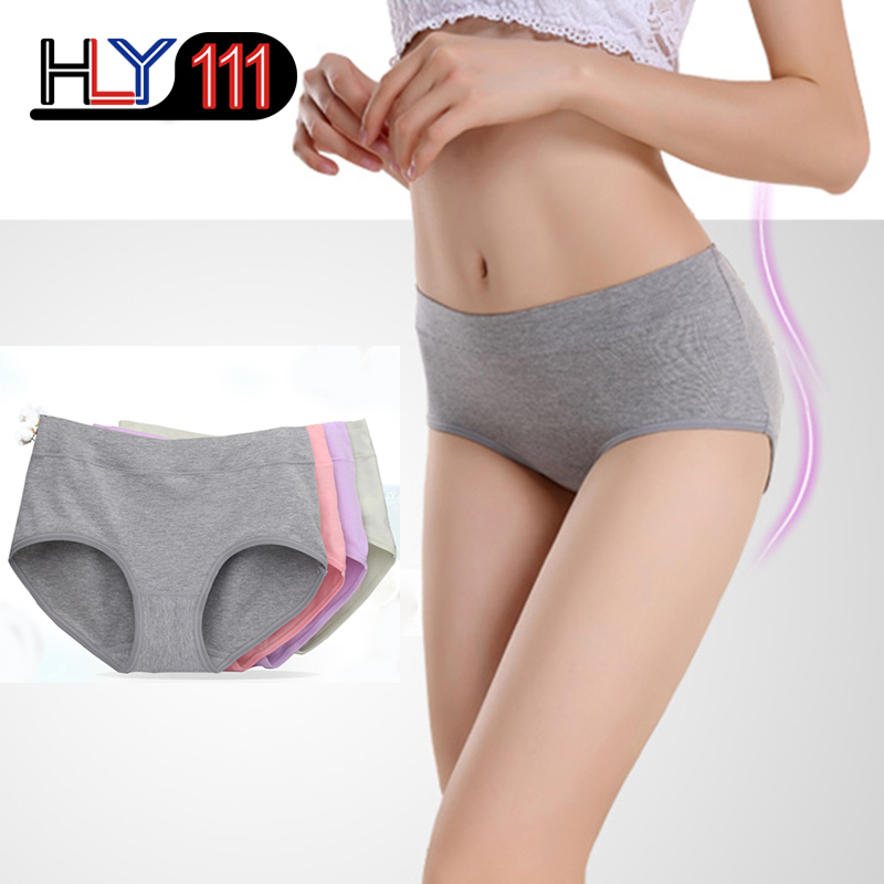 Women's briefs Comfortable Cotton High waist underwear Women Sexy Ultra-thin PantiesTummy Control