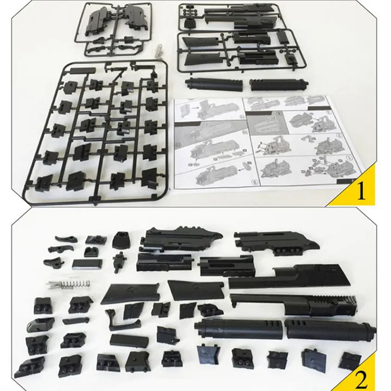 Assembly Toy Gun Building Blocks Pistol Rifle DIY 3D Miniature Model Plastic Gift ,Outdoor Toy Weapon Revolver With Bullet Plastic Pistol Model Kids Boys Gift Building Toys