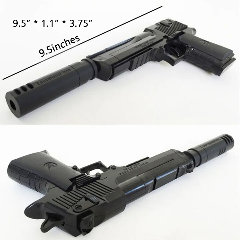 Assembly Toy Gun Building Blocks Pistol Rifle DIY 3D Miniature Model Plastic Gift ,Outdoor Toy Weapon Revolver With Bullet Plastic Pistol Model Kids Boys Gift Building Toys