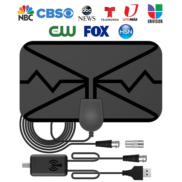 TV Antenna 50 Miles Digital Antenna for HDTV Amplified HD Antenna with Amplifier Signal Booster Support 4K 1080P UHF VHF Freeview HDTV Channels Indoor Antenna TV Digital HD with 10ft Coax Cable 