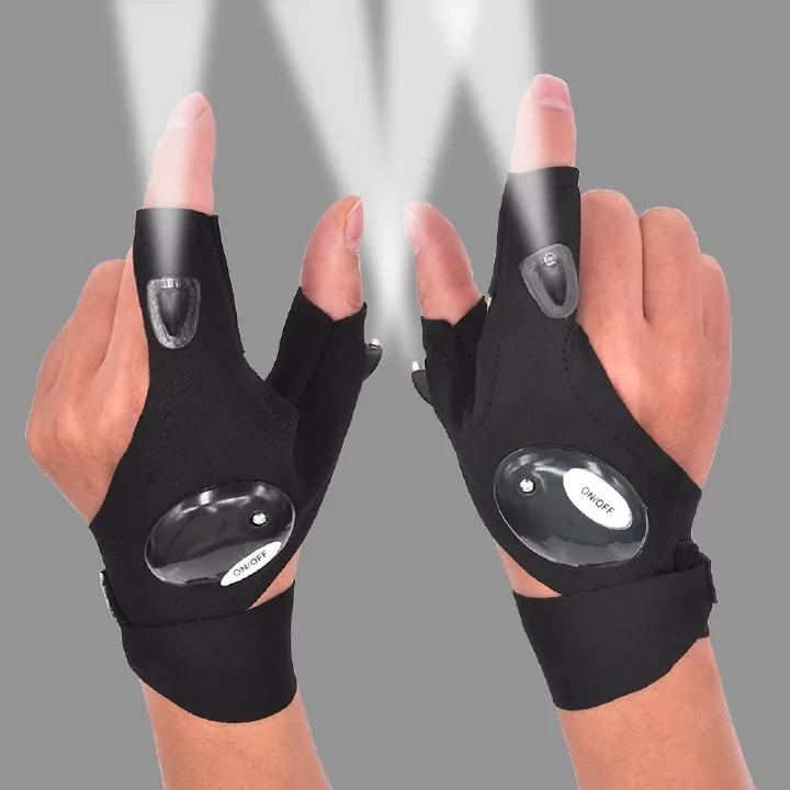 New Arrivals Fingerless Glove LED Flashlight Waterproof Torch Outdoor Tool Fishing Camping Hiking Survival Rescue Multi Light Tool
