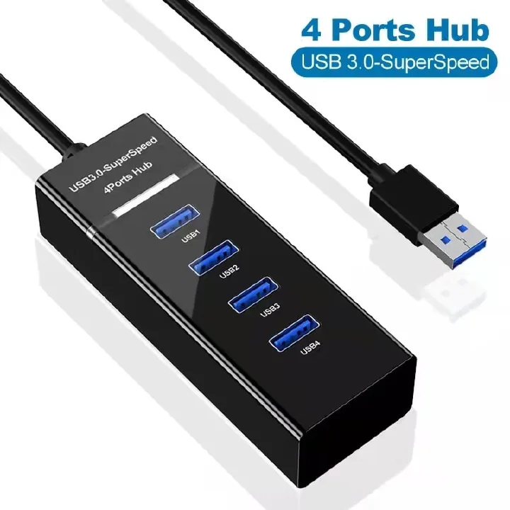 New Arrivals Usb3.0 Hub 4-Port Super-Speed USB Splitter For Hard Drives USB Flash Drive Mouse Keyboard Extend Adapter Laptops Multi Splitter USB Adapter Expander Cable For Desktop PC Laptop Adapter