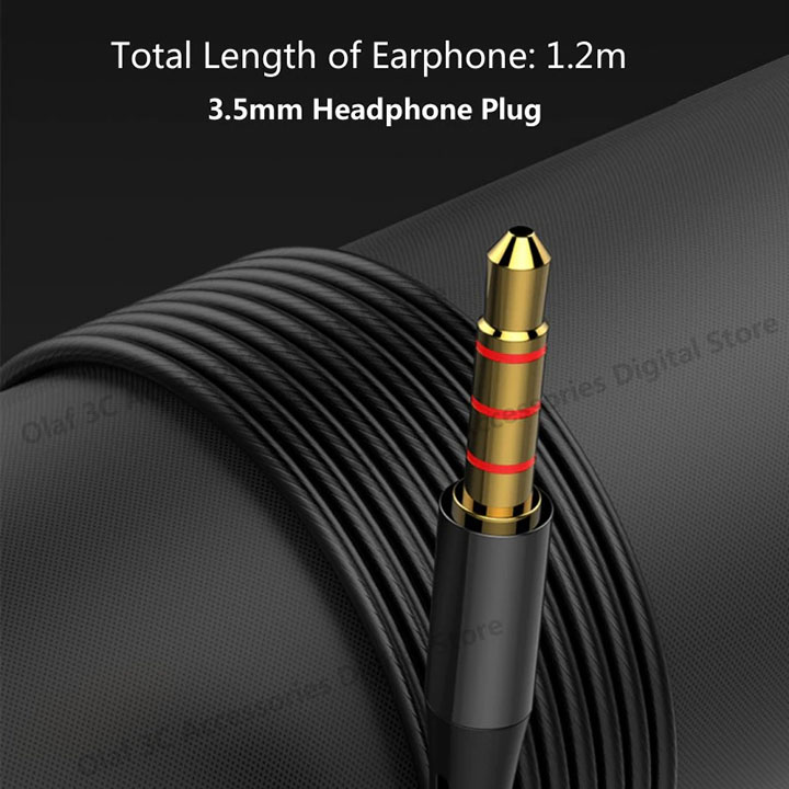 2024 New 3.5mm Wired Headphones In Ear Headset Wired Earphones with Microphone Bass Stereo Earbuds Sports In-line Control In-Ear Metal Subwoofer Earplugs With Mic For ANDROID Phones