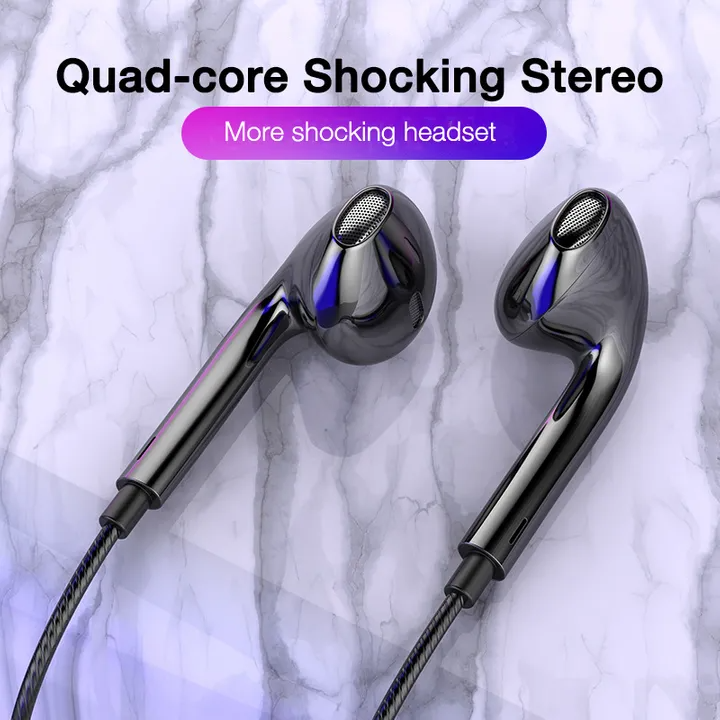 2024 New 3.5mm Wired Headphones In Ear Headset Wired Earphones with Microphone Bass Stereo Earbuds Sports In-line Control In-Ear Metal Subwoofer Earplugs With Mic For ANDROID Phones