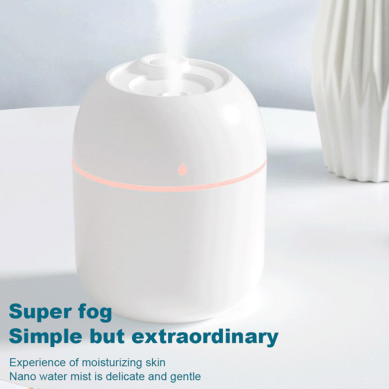 Portable Water Drop Humidifier USB Desktop Indoor Air Atomization Humidifier Household Mute Large Spray Humidifier 220ML Diffuser  LED Lamp Diffuser Car Purifier LED Night Light