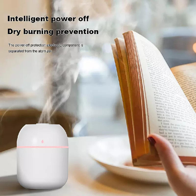 Portable Water Drop Humidifier USB Desktop Indoor Air Atomization Humidifier Household Mute Large Spray Humidifier 220ML Diffuser  LED Lamp Diffuser Car Purifier LED Night Light