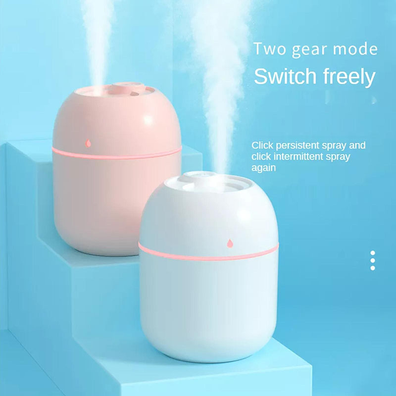 Portable Water Drop Humidifier USB Desktop Indoor Air Atomization Humidifier Household Mute Large Spray Humidifier 220ML Diffuser  LED Lamp Diffuser Car Purifier LED Night Light