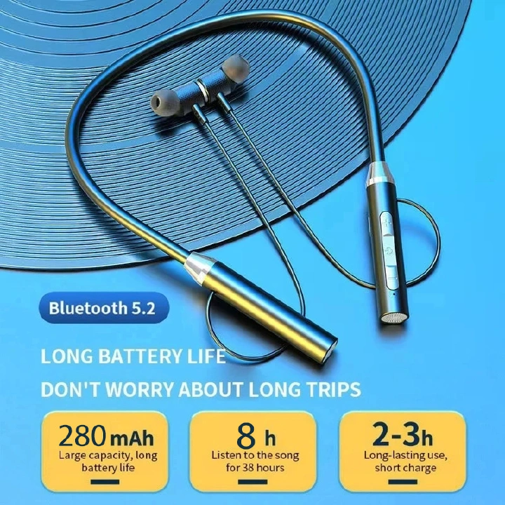 New Arrivals Wireless Headphones Bluetooth 5.2 Neckband Earphones Magnetic Sports Sweatproof in-Ear Retractable TWS Earbuds Blutooth Headset , Noise Cancelling Earphones For Workout