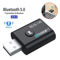 2 In1 USB Wireless Bluetooth Adapter 5.0 Transmitter Bluetooth for Computer TV Laptop Speaker Headset Adapter Bluetooth Receiver USB Music Dongle Adapter For Car Speaker PC AS Picture one size