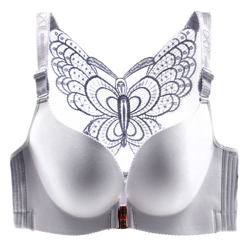 Women Front-Button Beauty Back Butterfly No Underwire Bras Push -up Sleek  Plus Size Wireless Bras