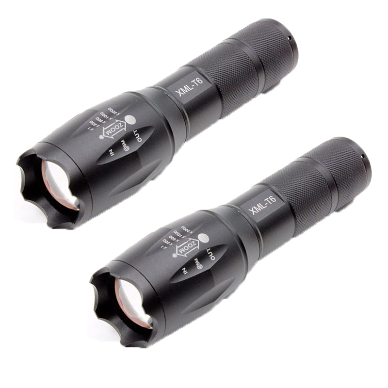 2 Pack T6 1000 Lumens Led Tactical Flashlight Handheld Torch with 5 Modes and Adjustable Focus