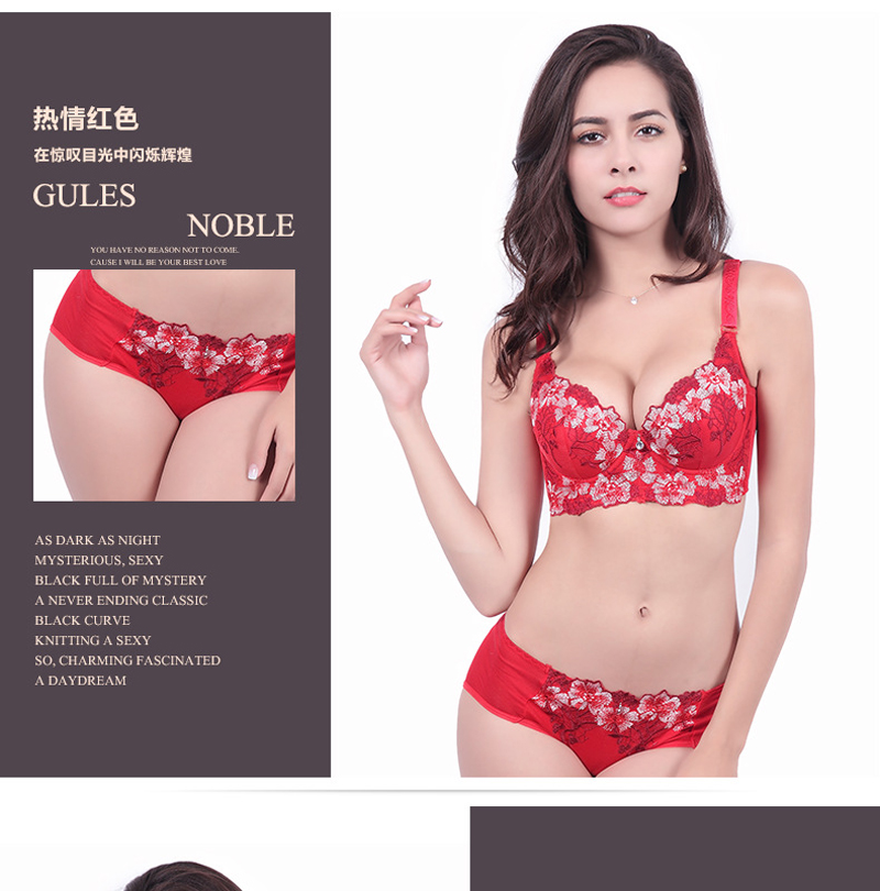 Women's Sexy Bra Set  Ladies lace Underwire Push-up Bra Everyday Bras