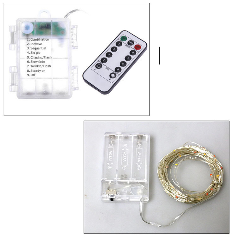 50LED 100 LEDs Copper Wire LED String Lamp Fairy lights s Wedding Decoration USB  3AA battery box