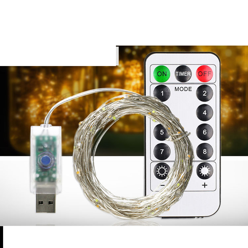 50LED 100 LEDs Copper Wire LED String Lamp Fairy lights s Wedding Decoration USB  3AA battery box