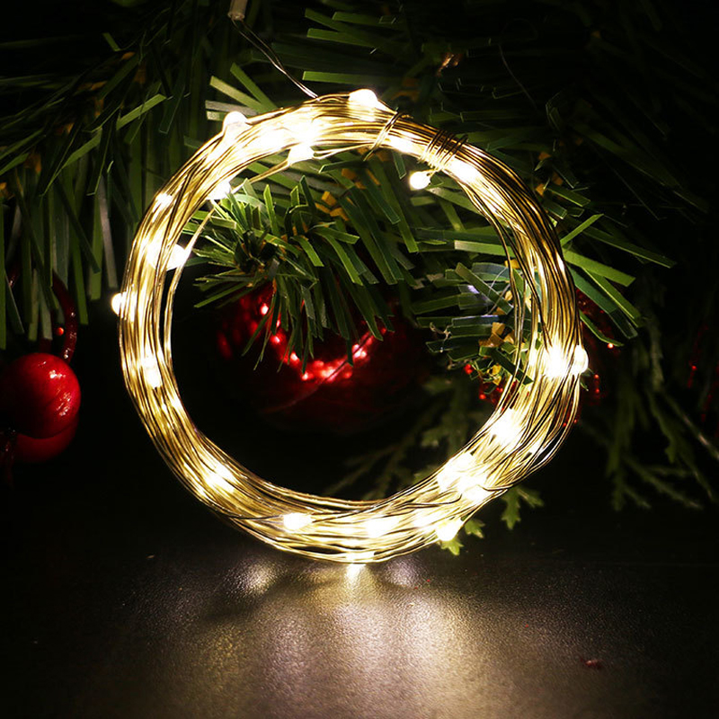 50LED 100 LEDs Copper Wire LED String Lamp Fairy lights s Wedding Decoration USB  3AA battery box