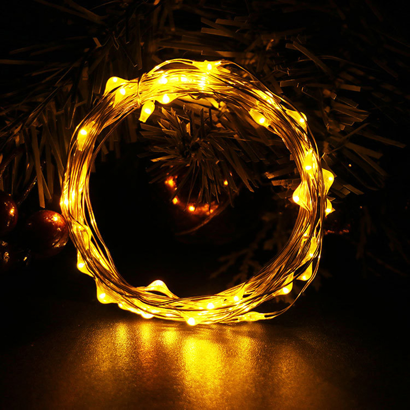 50LED 100 LEDs Copper Wire LED String Lamp Fairy lights s Wedding Decoration USB  3AA battery box