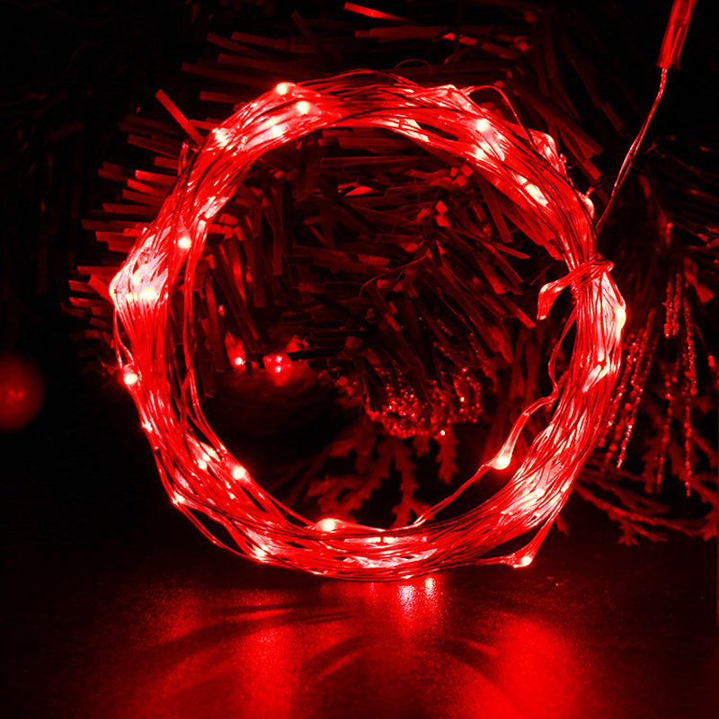 50LED 100 LEDs Copper Wire LED String Lamp Fairy lights s Wedding Decoration USB  3AA battery box
