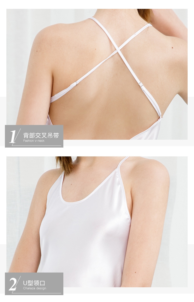 Women Sleepwear Satin Lace Chemise Nightgown Sexy Silk Sling Night Slips