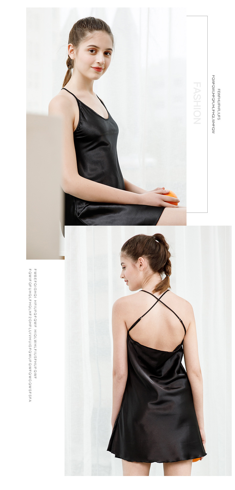 Women Sleepwear Satin Lace Chemise Nightgown Sexy Silk Sling Night Slips