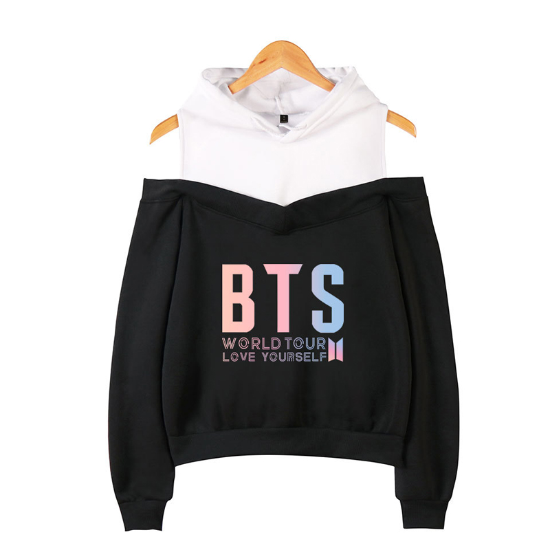 Bts off the shoulder hoodie best sale