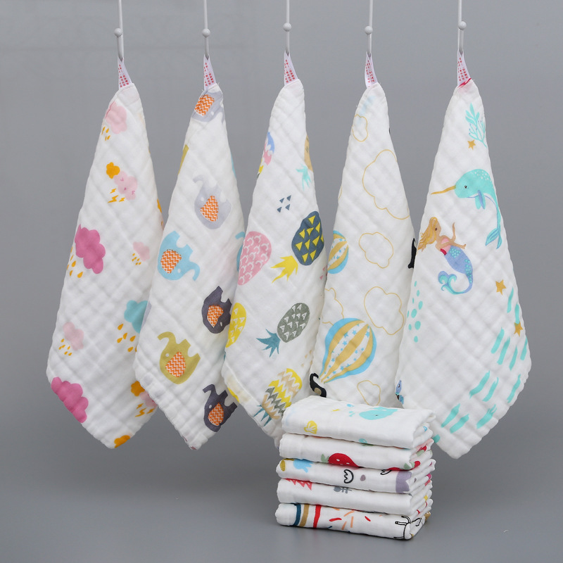 5 pack Baby Muslin Organic Washcloths Fasoar Soft  Newborn Face Towel for Adults and Infant