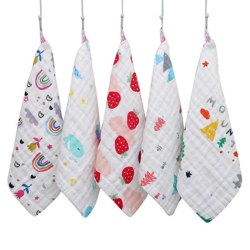 5 pack Baby Muslin Organic Washcloths Fasoar Soft  Newborn Face Towel for Adults and Infant