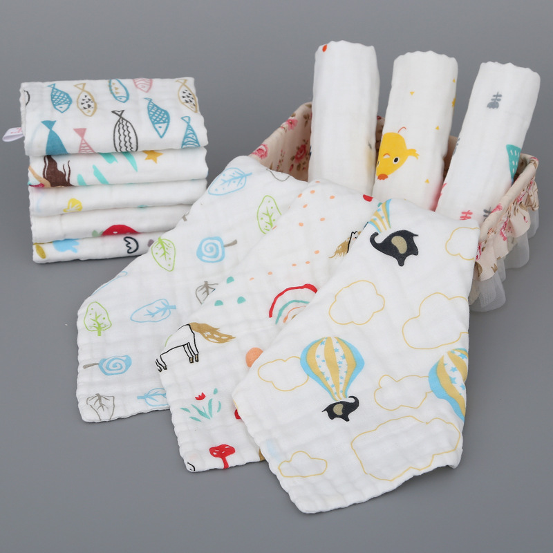 5 pack Baby Muslin Organic Washcloths Fasoar Soft  Newborn Face Towel for Adults and Infant