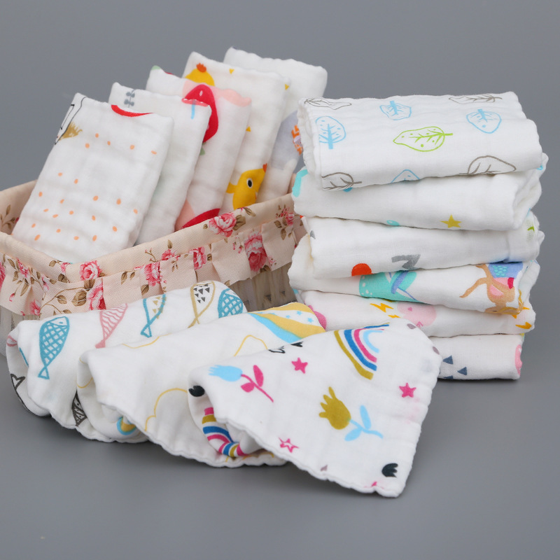 5 pack Baby Muslin Organic Washcloths Fasoar Soft  Newborn Face Towel for Adults and Infant