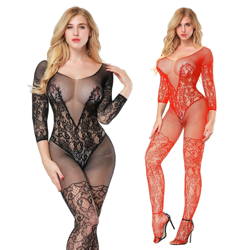 Womens Fishnet Bodystockings Lingerie Bodysuits Tights Suspenders