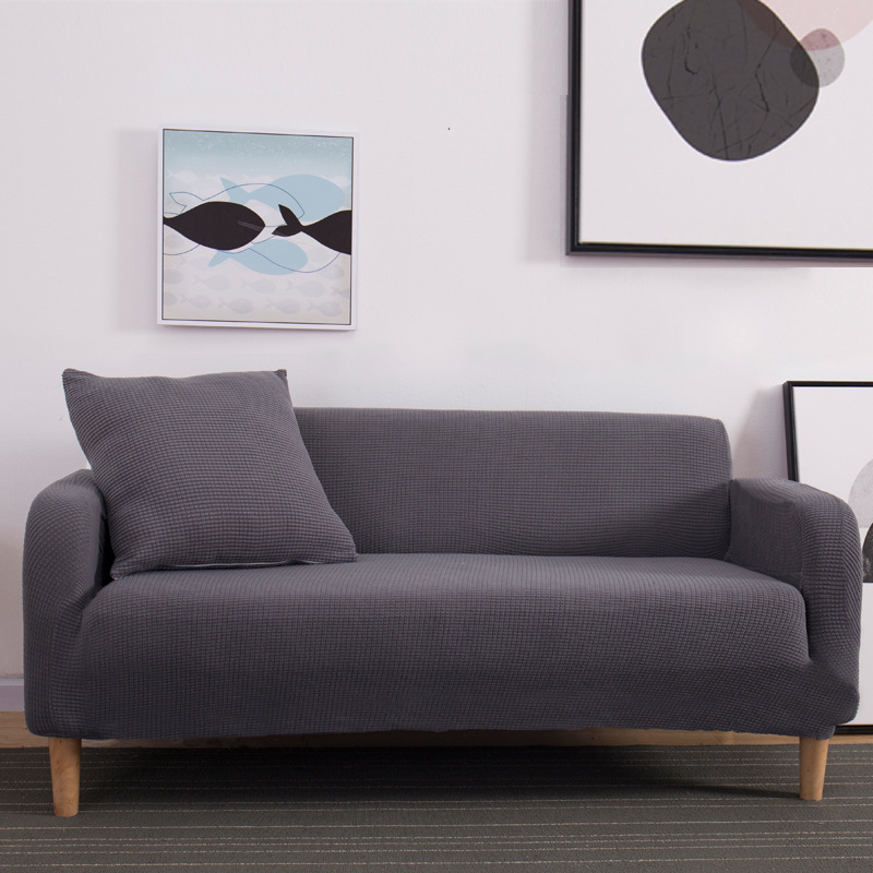Sofa Slipcover Stretch Pure color Knitted thick  Elastic Chair Loveseat Couch Settee Sofa Covers