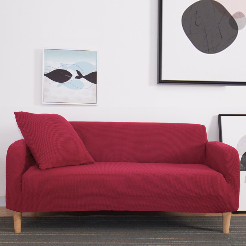Sofa Slipcover Stretch Pure color Knitted thick  Elastic Chair Loveseat Couch Settee Sofa Covers
