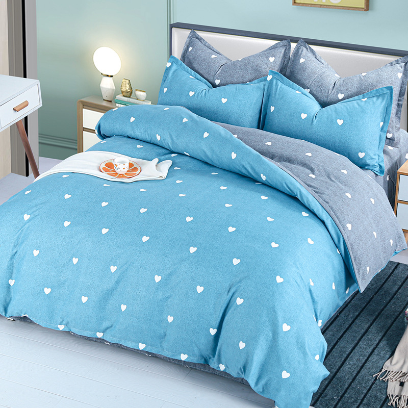 4Pcs Bedding Sets (1 Duvet cover+1 Bed sheet+2 Pillow covers) Polyester Cotton