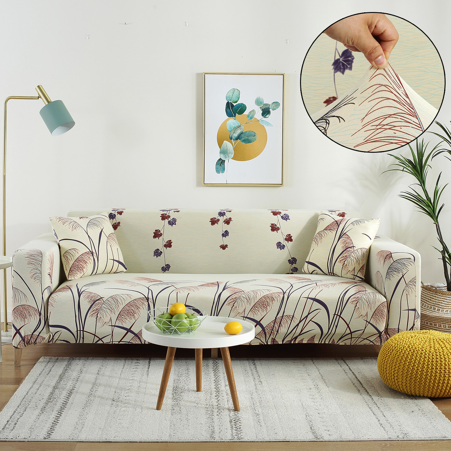 Sofa Cover Soft Set Printed Pattern Chair Loveseat Settee  Universal Fitted Sofa Slipcover